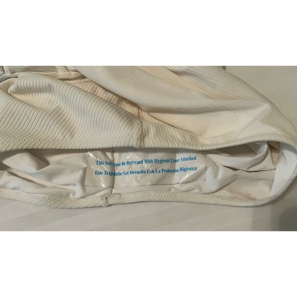 Shade & Shore Cream Ribbed One Piece Swimsuit - NWOT - Size XL - Picture 4 of 8